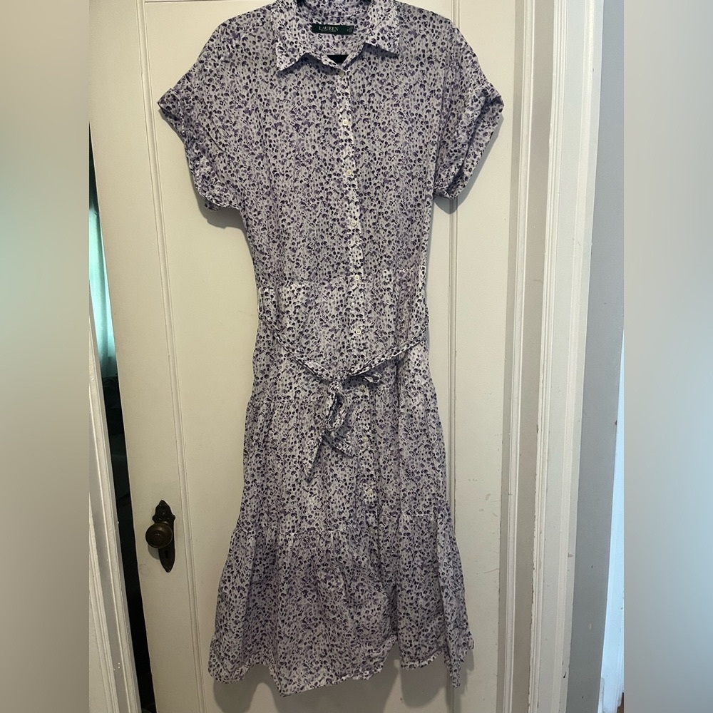 Ralph Lauren Lavender Floral Midi Dress
